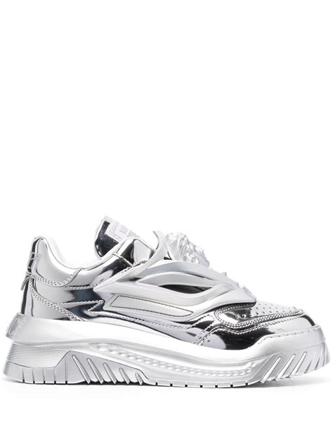 versace silver sneakers|versace tribute sneakers.